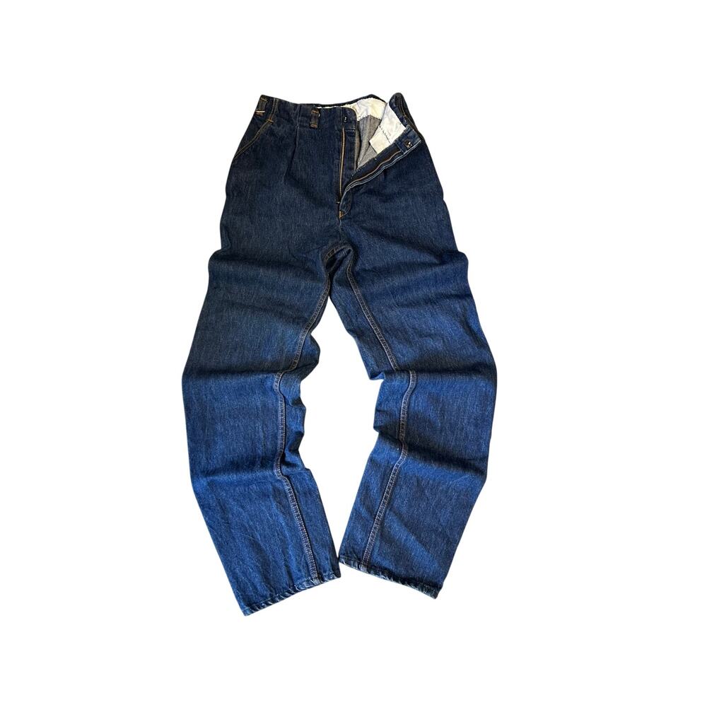 SIZE 0 Vintage 70s high waisted dark straight Pulse denim jeans